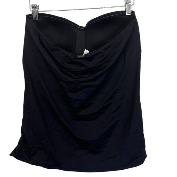 NWT Anne Cole | Women's Solid Twist Front Bandeaukini Swimwear Top Black XL - Picture 5 of 7